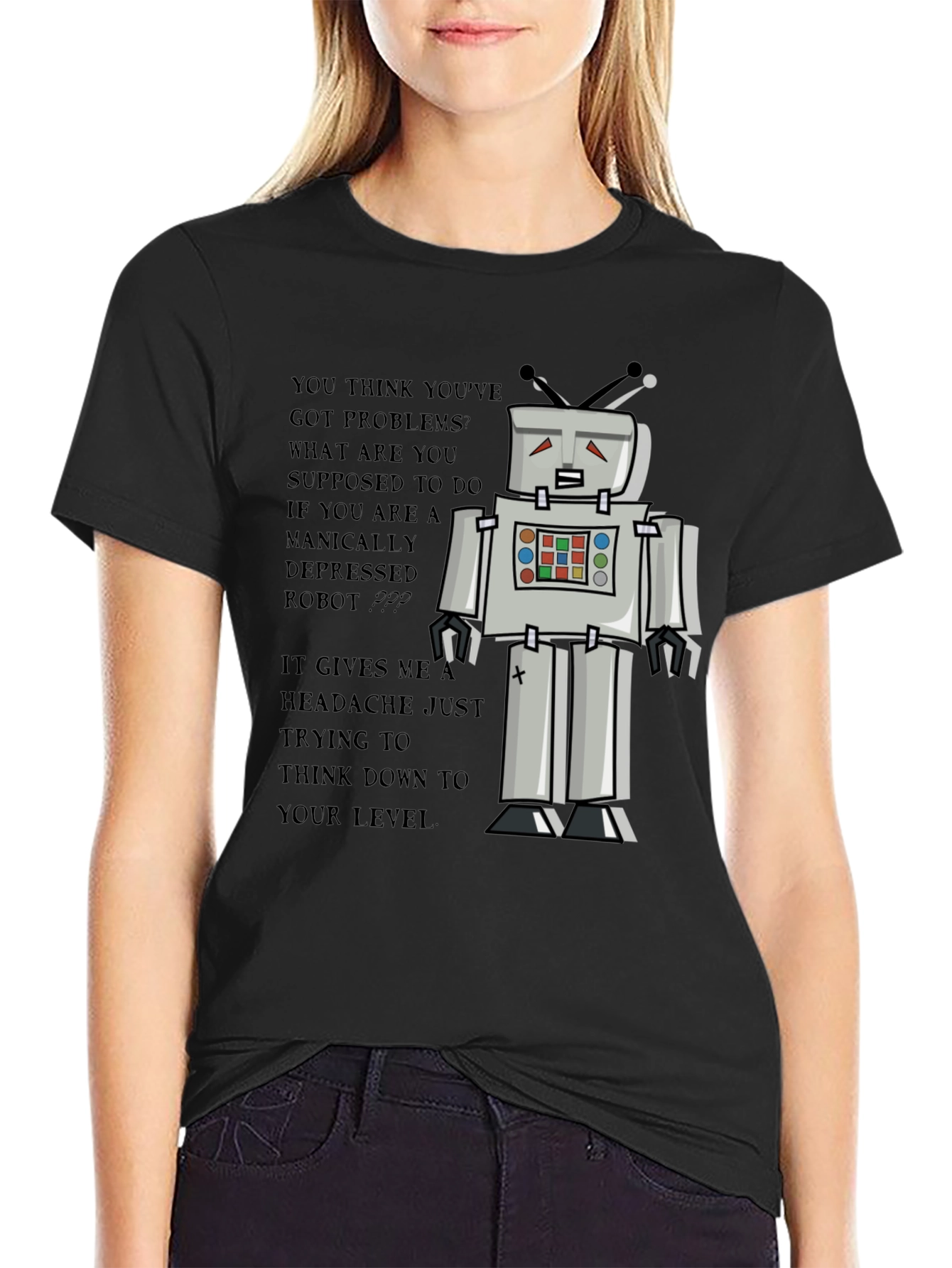 Manically Depressed Robot Graphic Tee