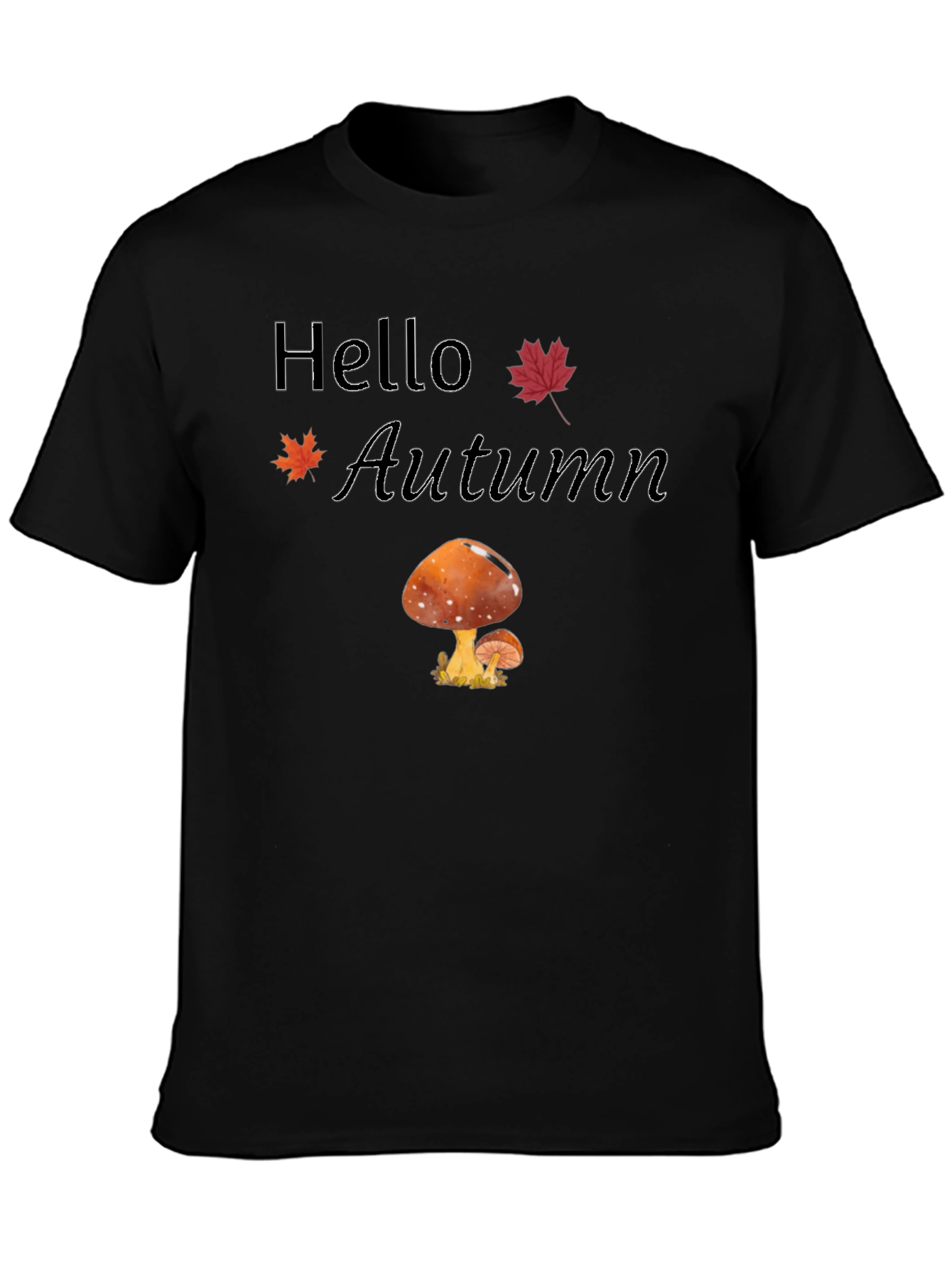 Hello Autumn Mushroom Graphic T-Shirt