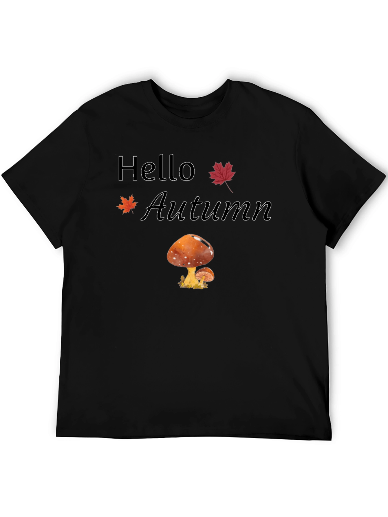 Hello Autumn Mushroom Graphic T-Shirt