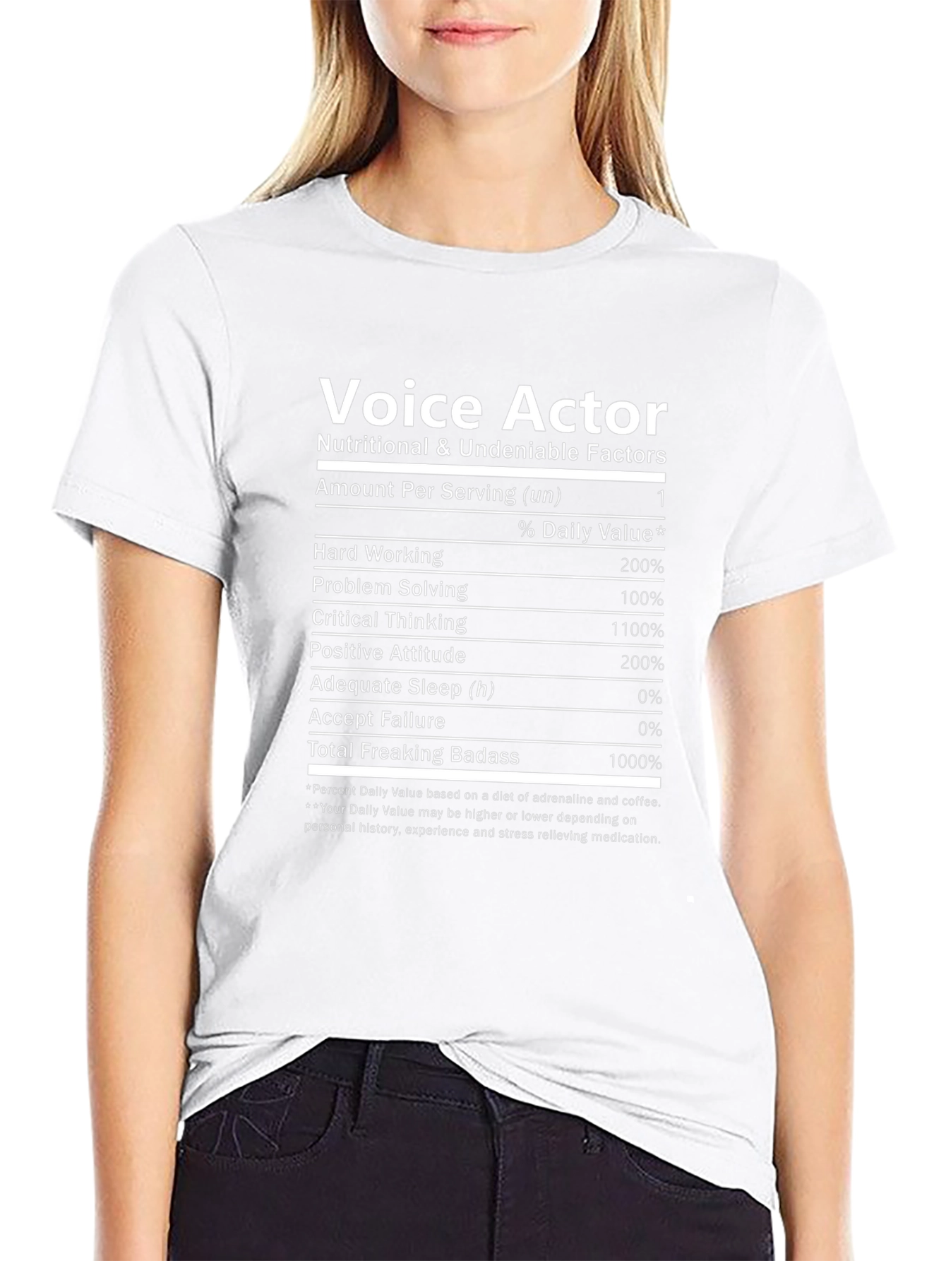 Voice Actor Nutritional Facts T-Shirt