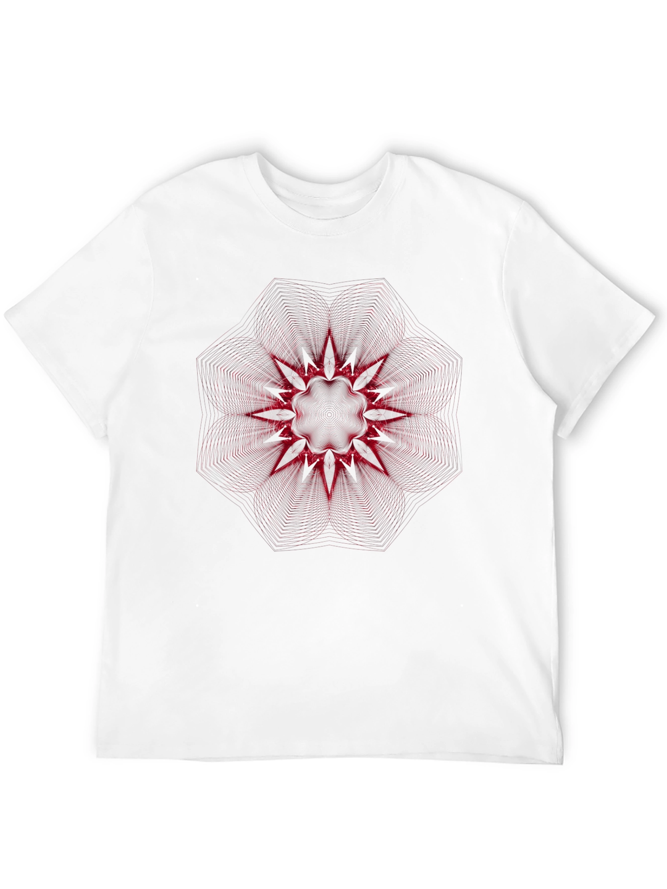 Abstract Red Starburst Graphic Black T-Shirt