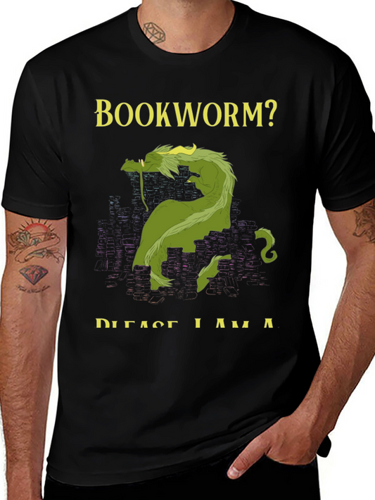 Bookworm? Dragon Graphic T-Shirt - Fantasy Tee