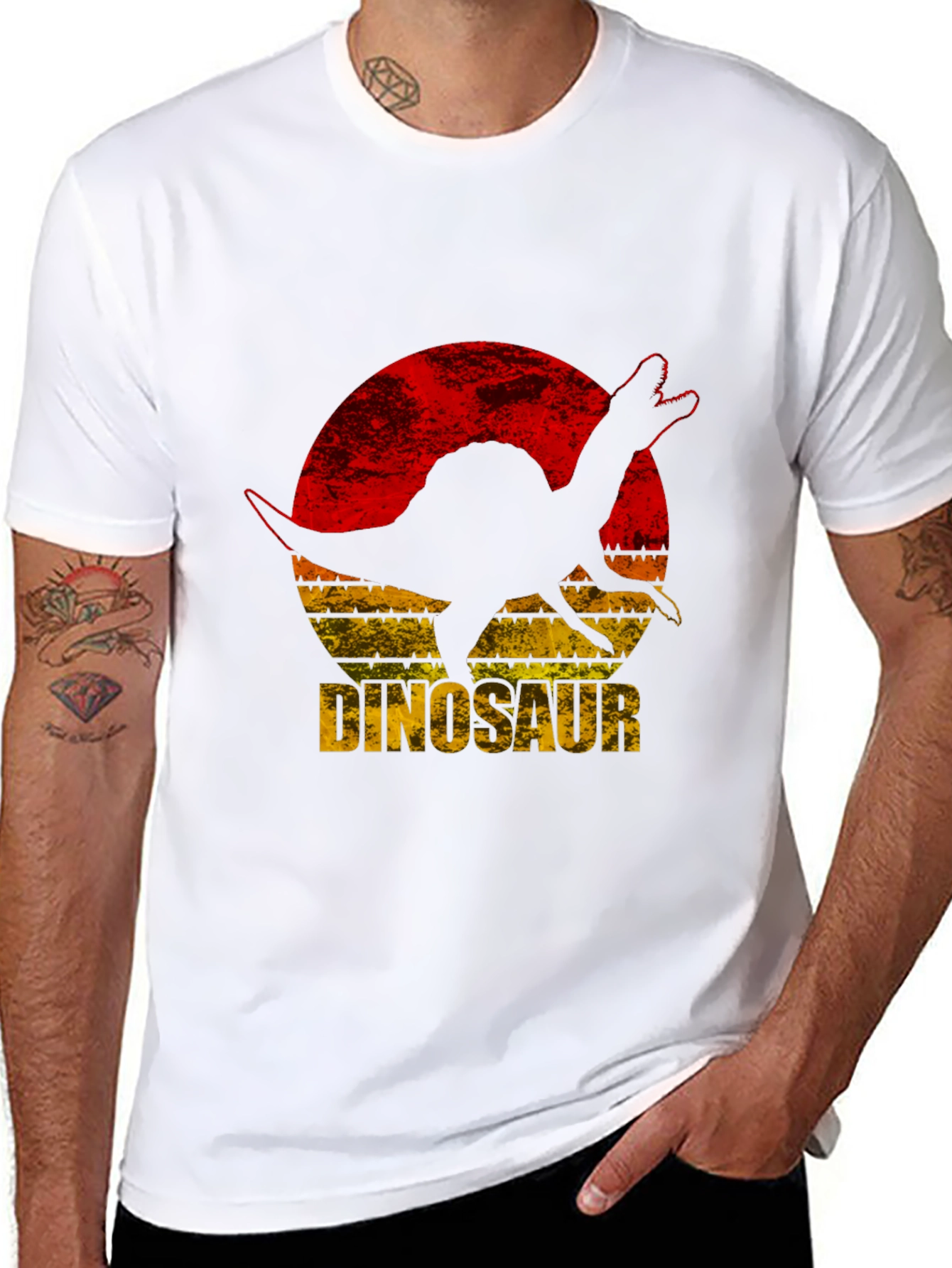 Dinosaur Silhouette Graphic Tee - Retro Style