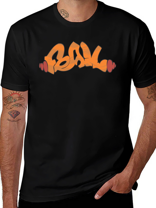 Abstract Graffiti Style Graphic Tee - Black