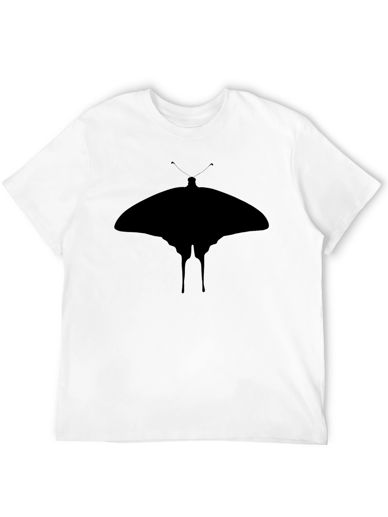 Butterfly Silhouette Graphic T-Shirt - Black