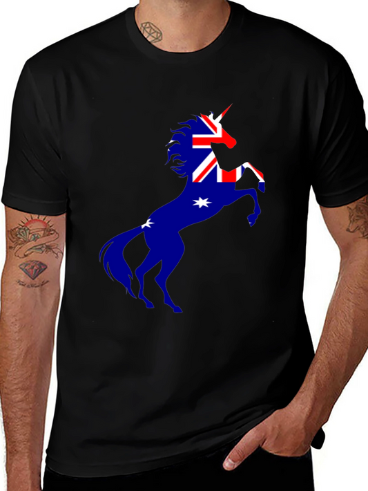 Australian Unicorn T-Shirt - Unisex Black Tee