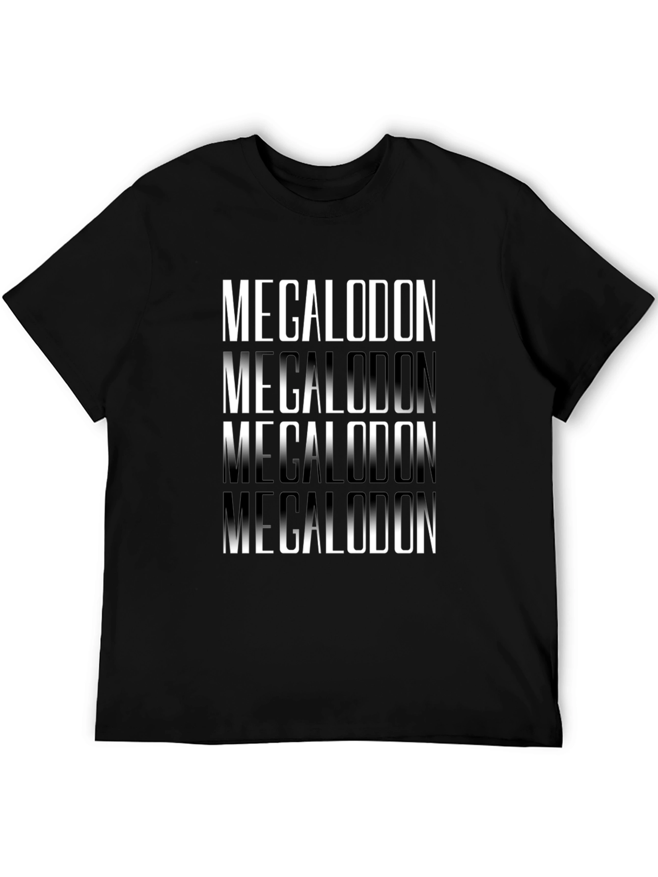 Megalodon Graphic Print Black T-Shirt