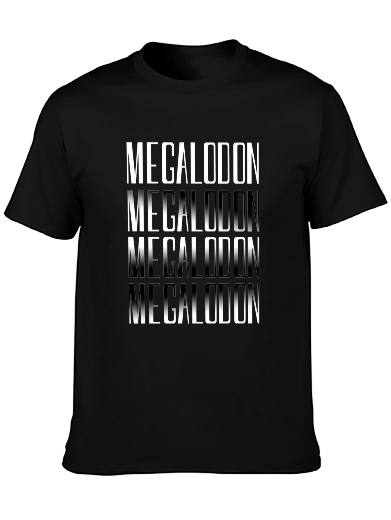 Megalodon Graphic Print Black T-Shirt