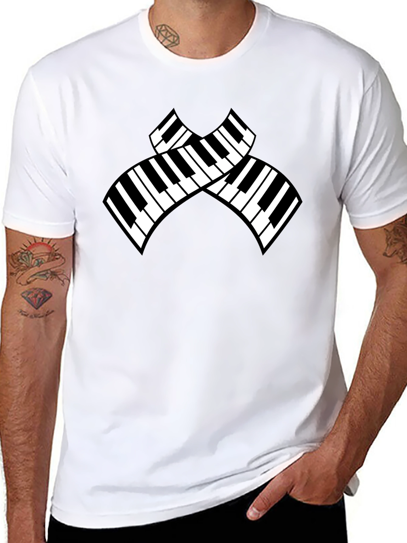 Piano Keys Graphic Black T-Shirt