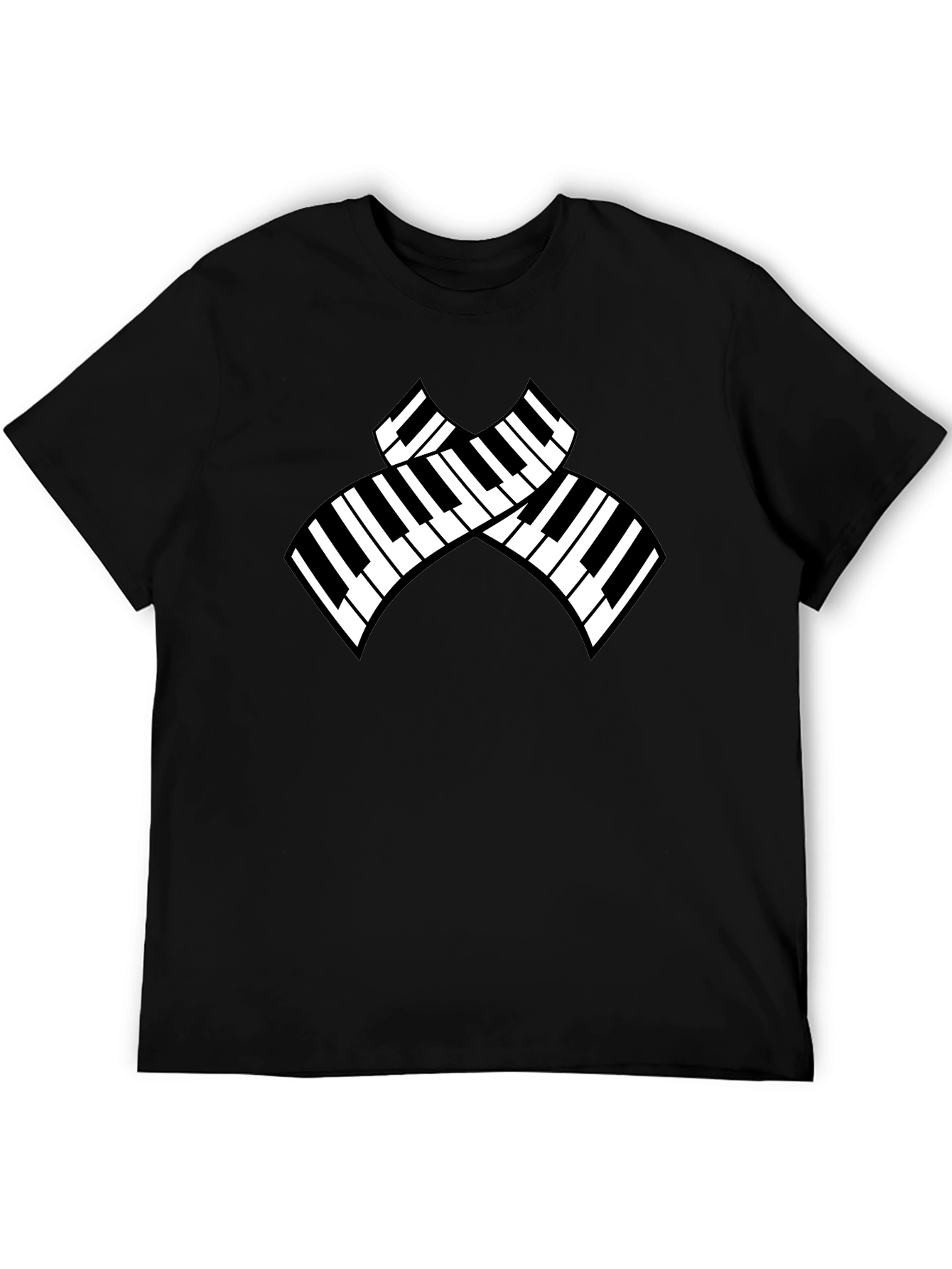 Piano Keys Graphic Black T-Shirt