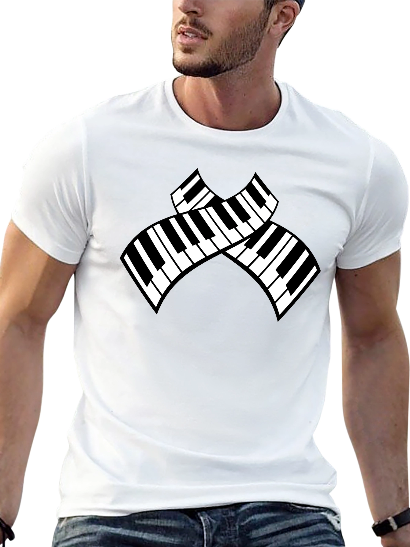 Piano Keys Graphic Black T-Shirt