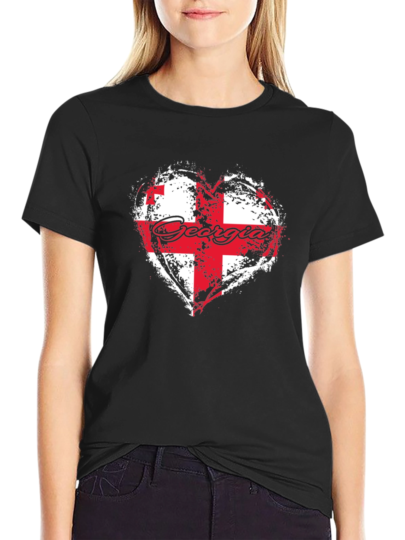 Georgia Flag Heart T-Shirt
