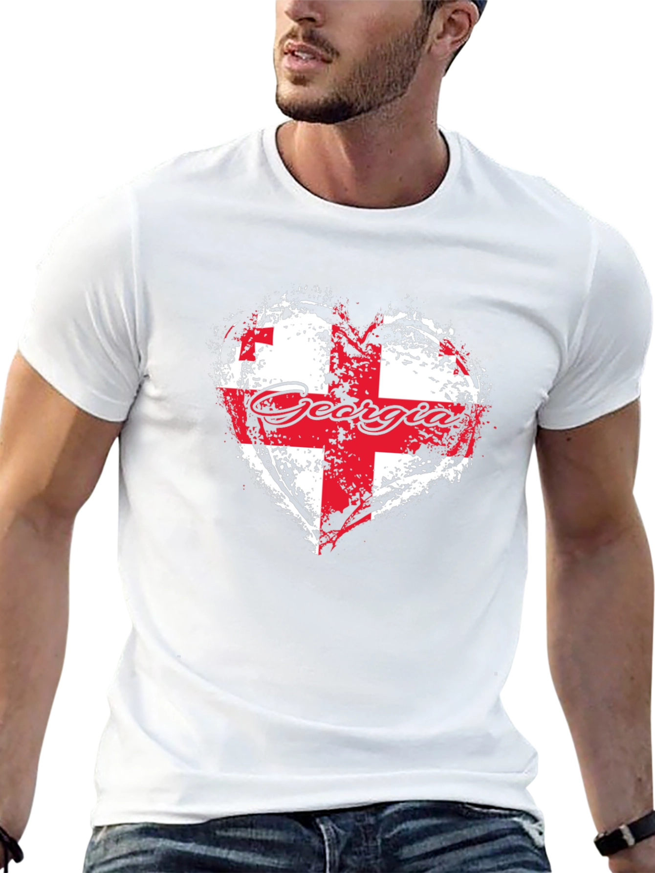 Georgia Flag Heart T-Shirt