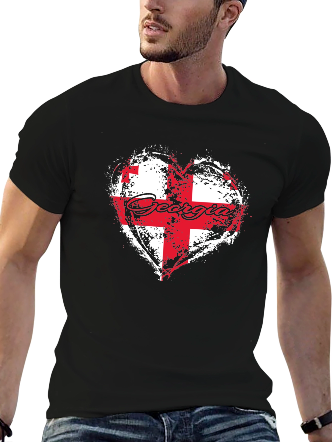 Georgia Flag Heart T-Shirt