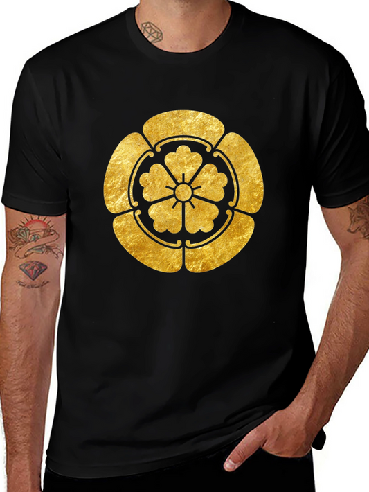 Gold Japanese Kamon Crest Graphic Tee