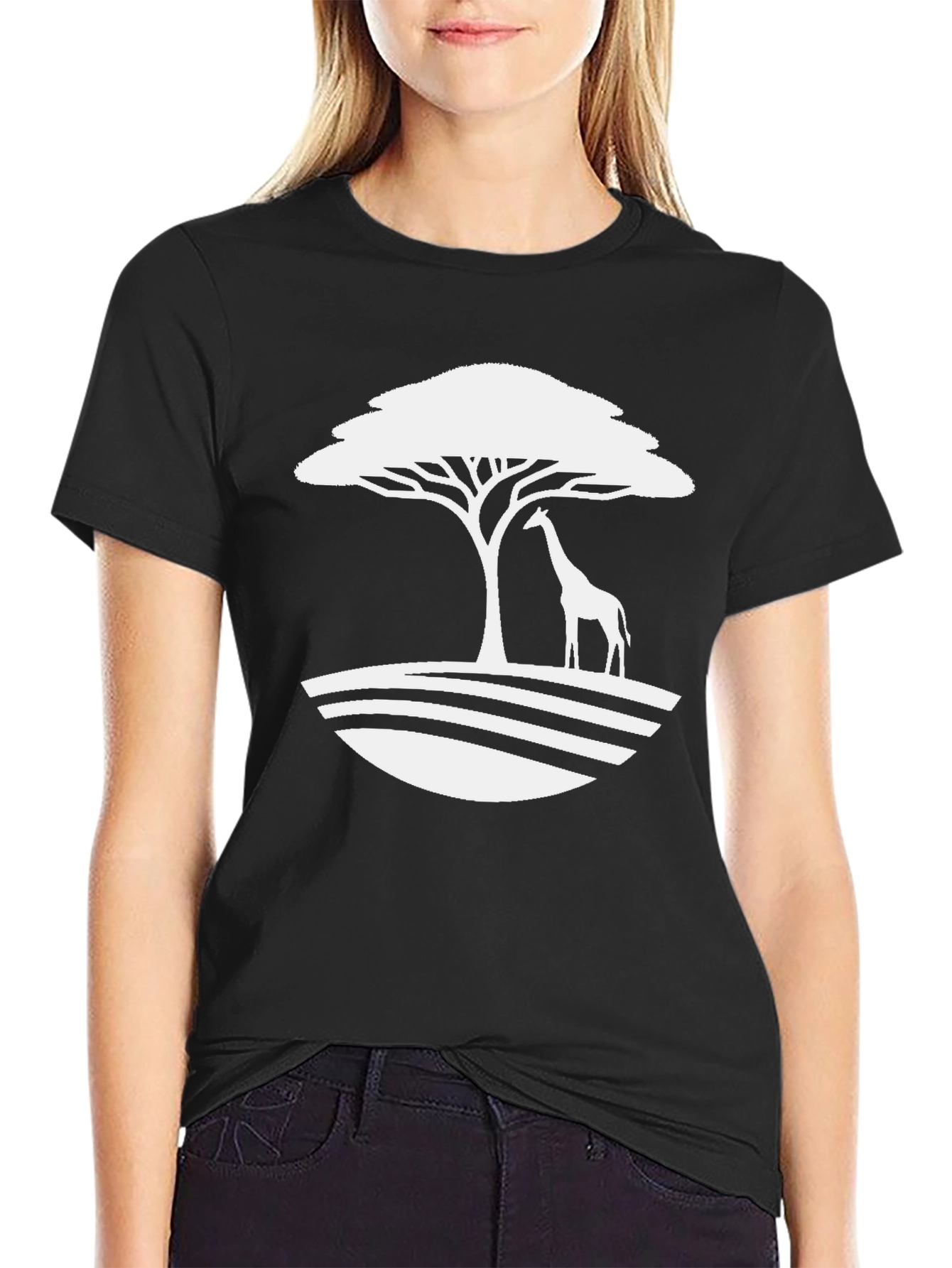Giraffe Tree Graphic Tee - Safari Style