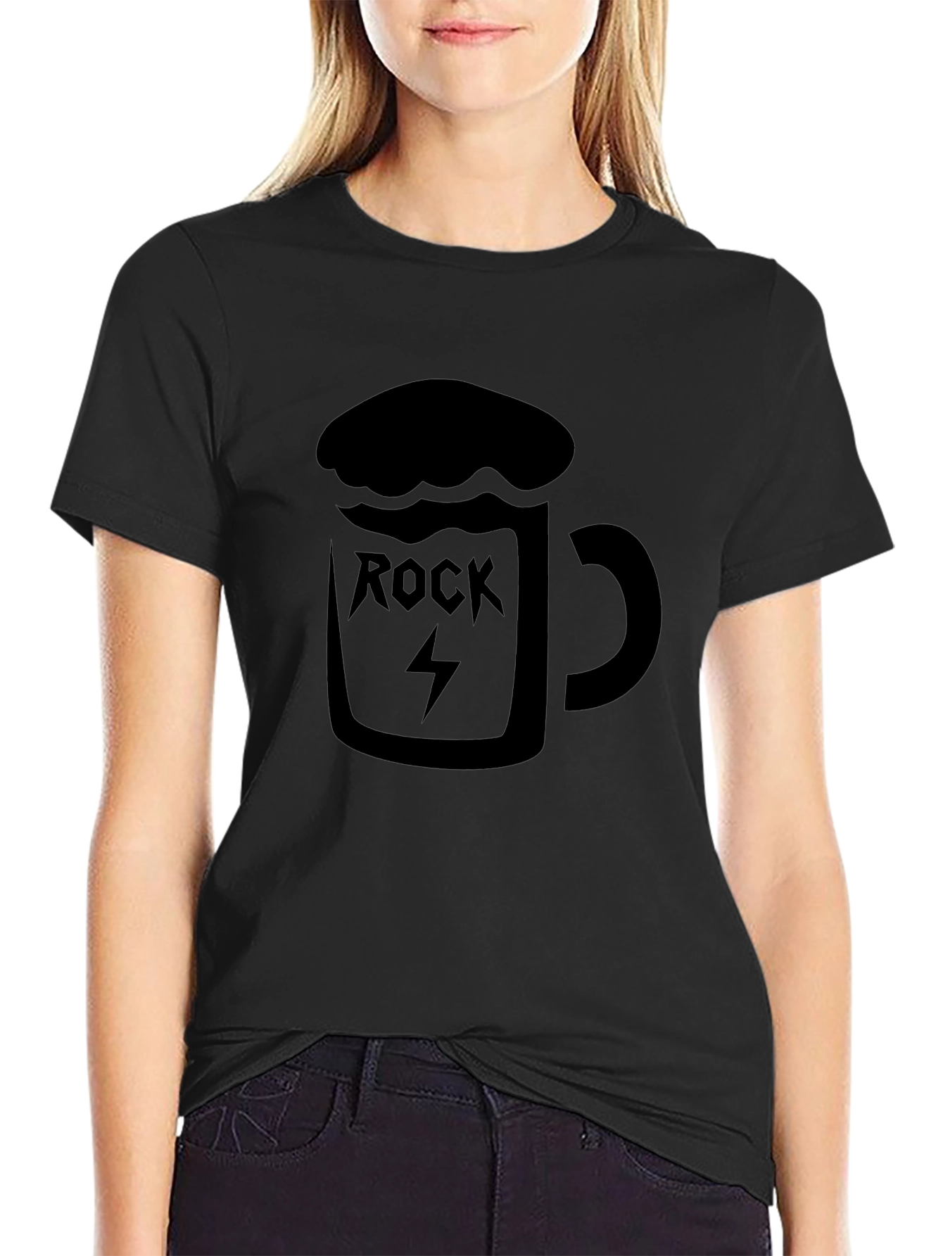 Rock & Roll Beer Mug Graphic T-Shirt