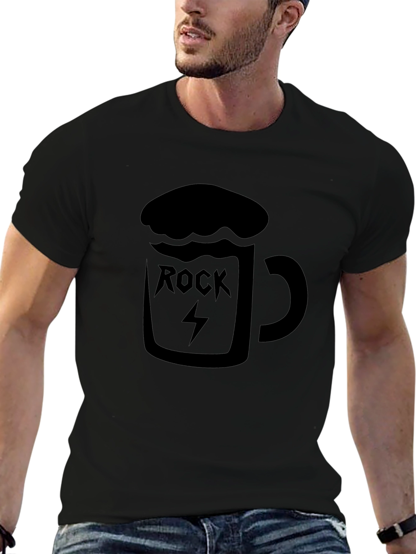Rock & Roll Beer Mug Graphic T-Shirt