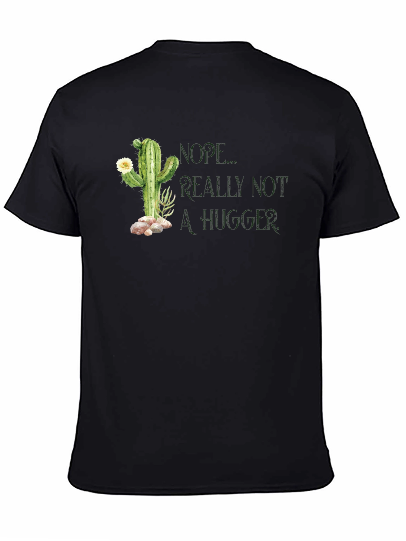 Nope Not a Hugger Cactus Graphic T-Shirt