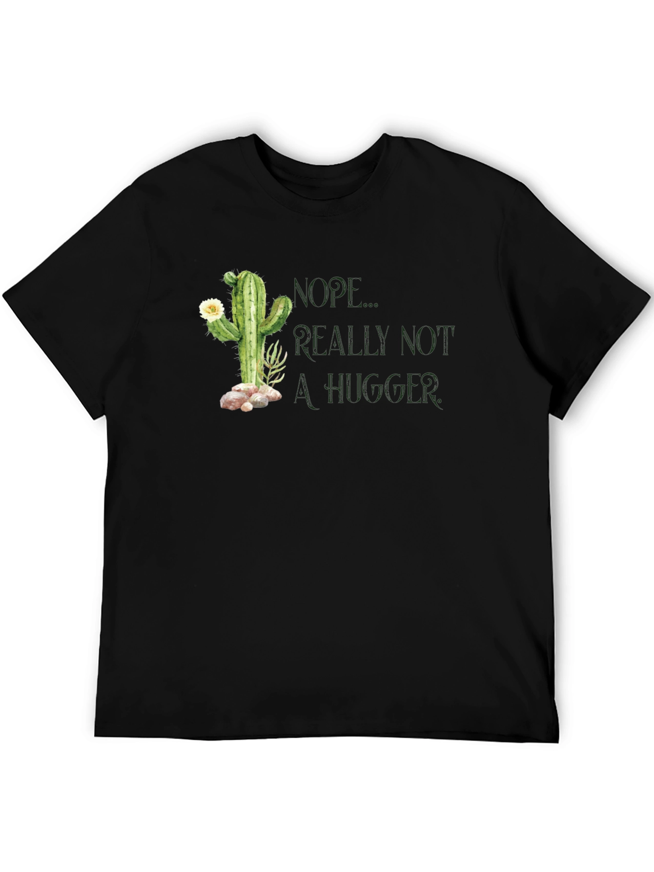 Nope Not a Hugger Cactus Graphic T-Shirt