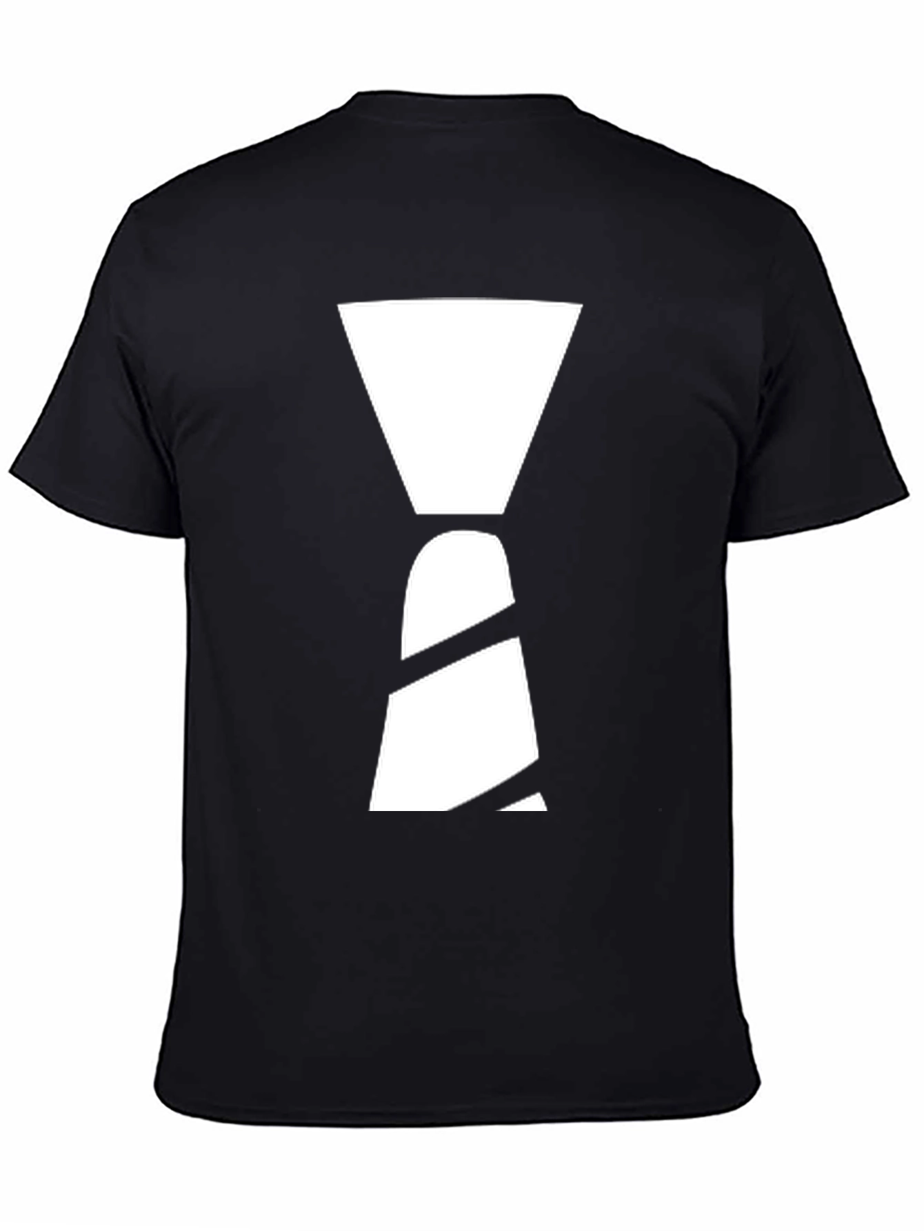 Black T-Shirt with White Hourglass Graphic Design