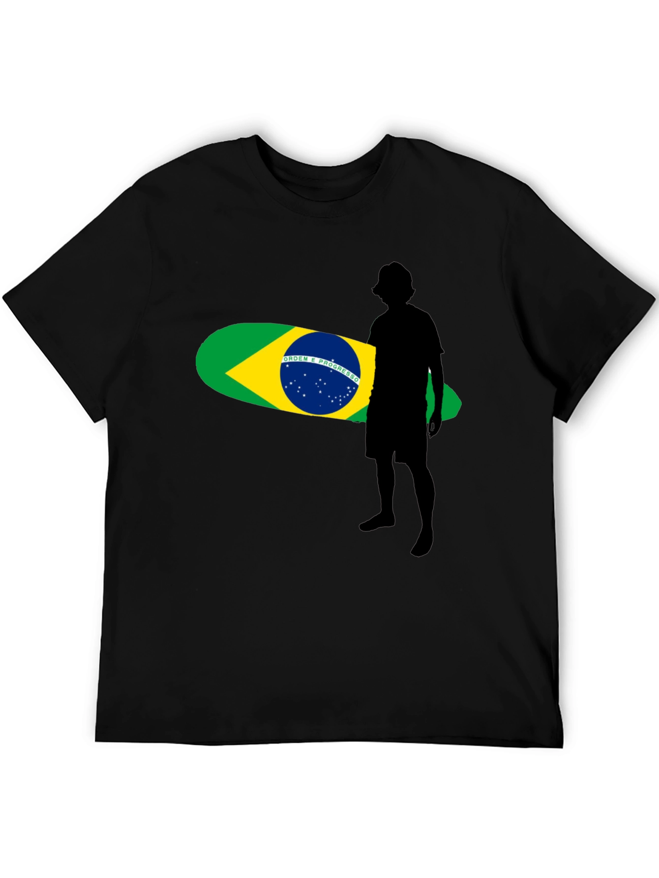 Brazil Surfboard Graphic Tee - Stylish Black T-Shirt