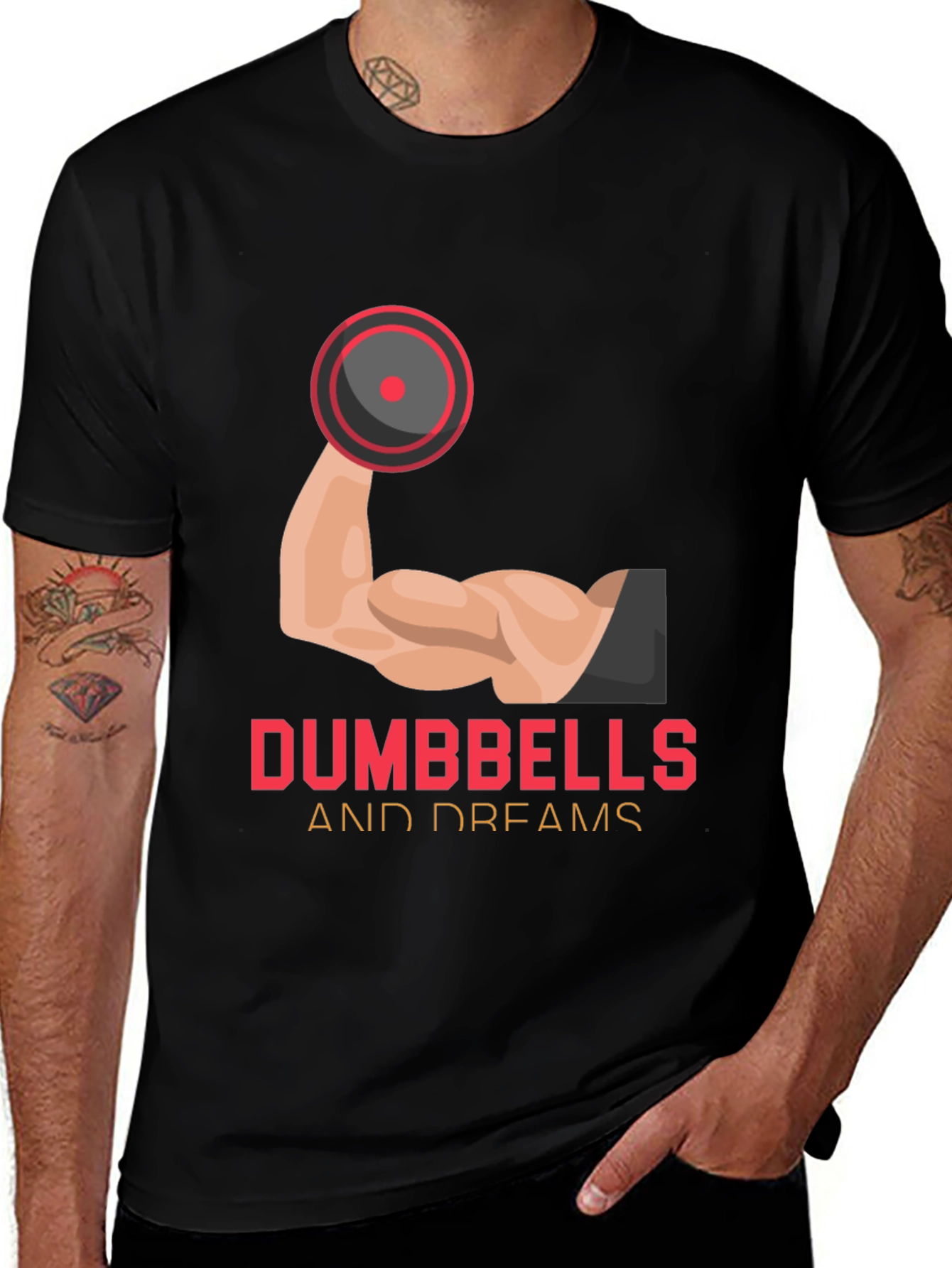 Dumbbells and Dreams Graphic Tee