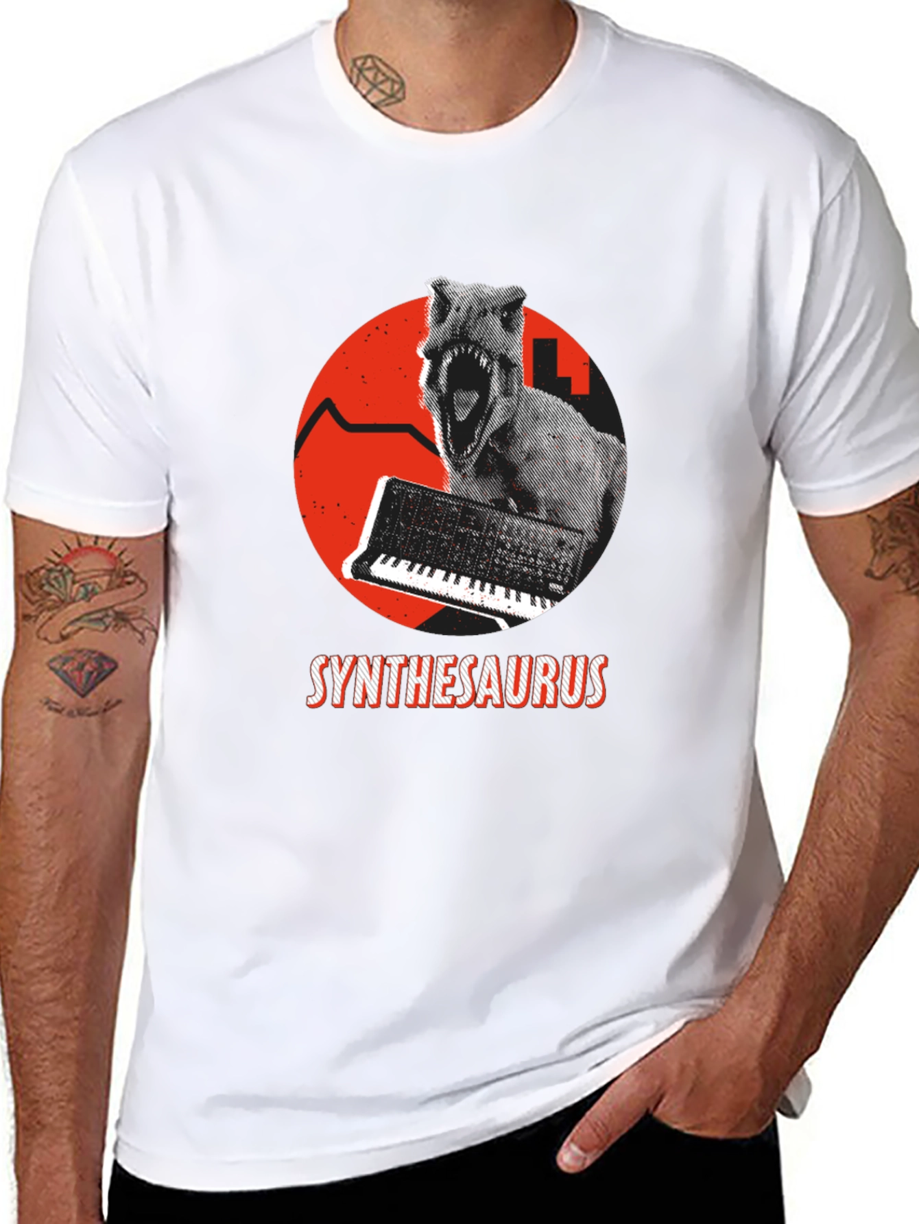 Synthesaurus T-Shirt: Dino Synth Music Tee