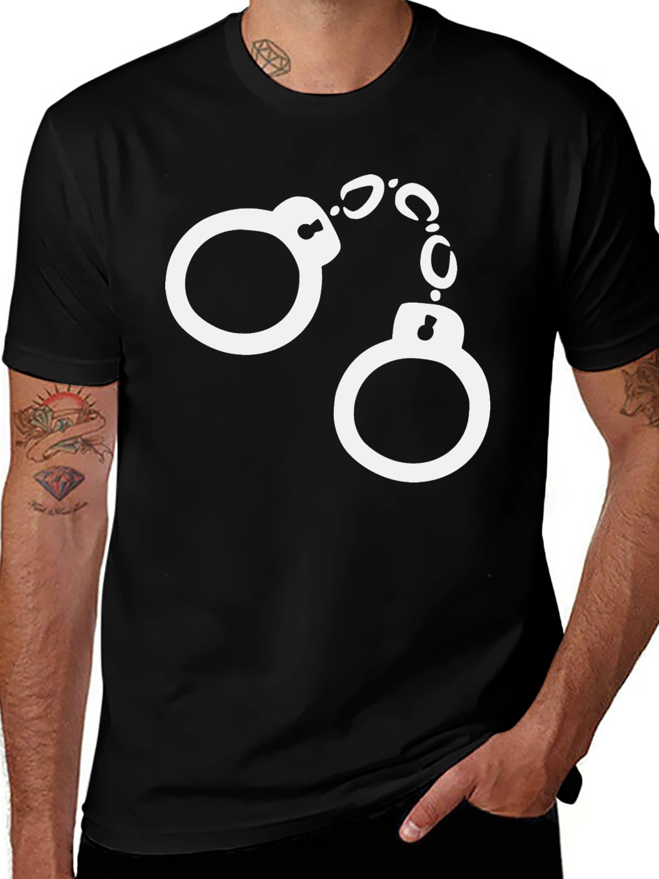 Handcuffs Graphic T-Shirt - Black