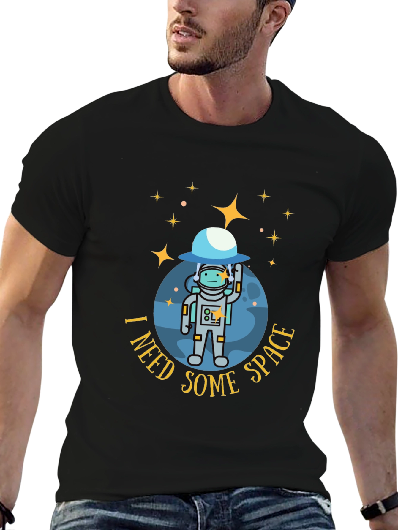 I Need Some Space Black T-Shirt