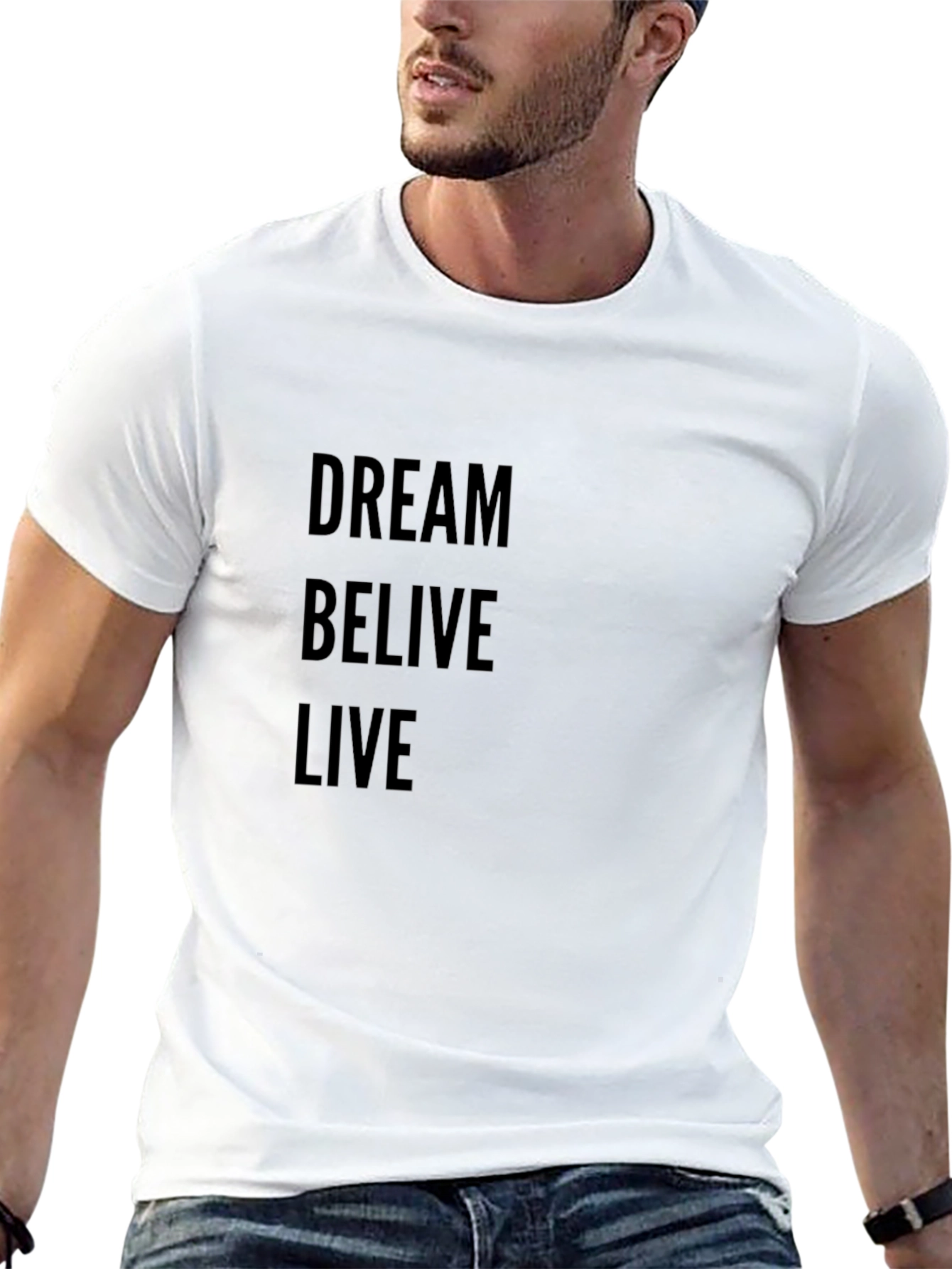 Dream Believe Live Black Graphic Tee