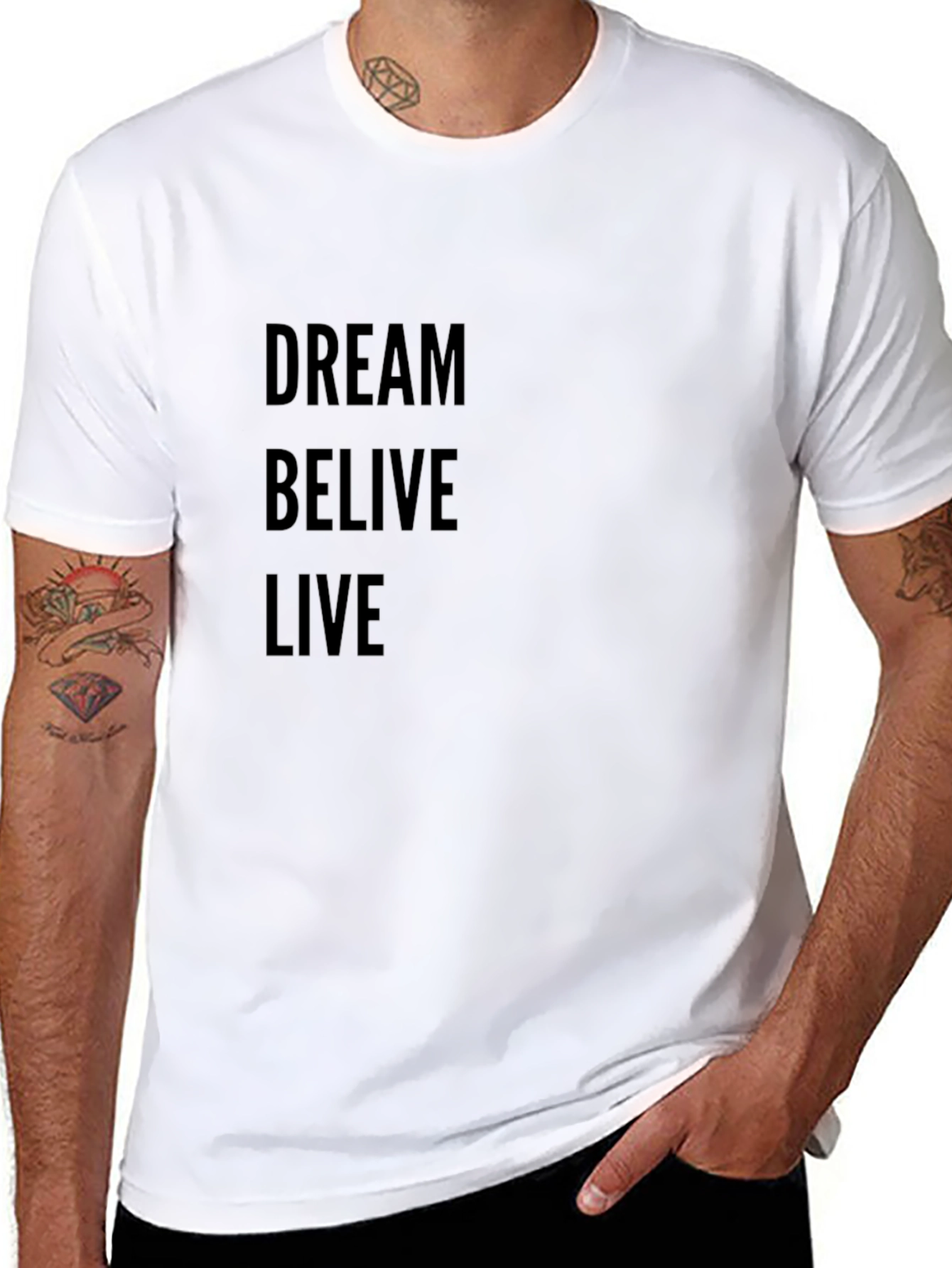 Dream Believe Live Black Graphic Tee