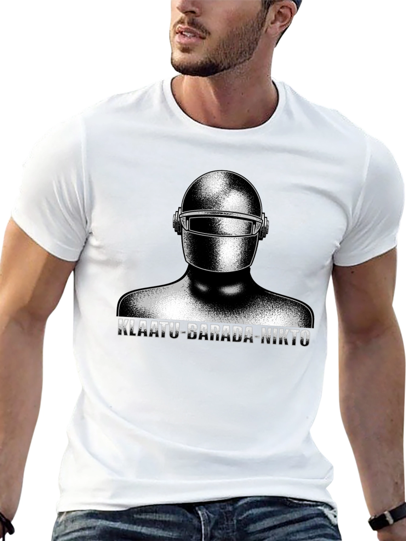 Klaatu Barada Nikto T-Shirt - Sci-Fi Robot Design