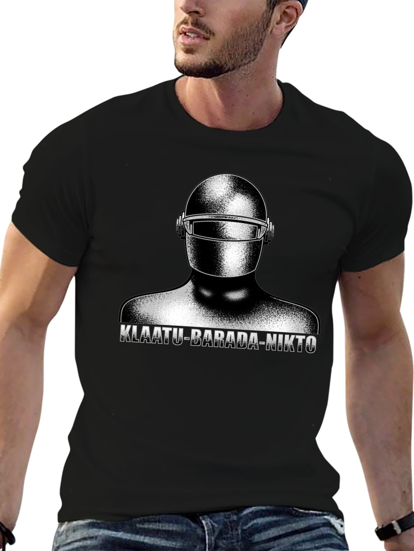 Klaatu Barada Nikto T-Shirt - Sci-Fi Robot Design