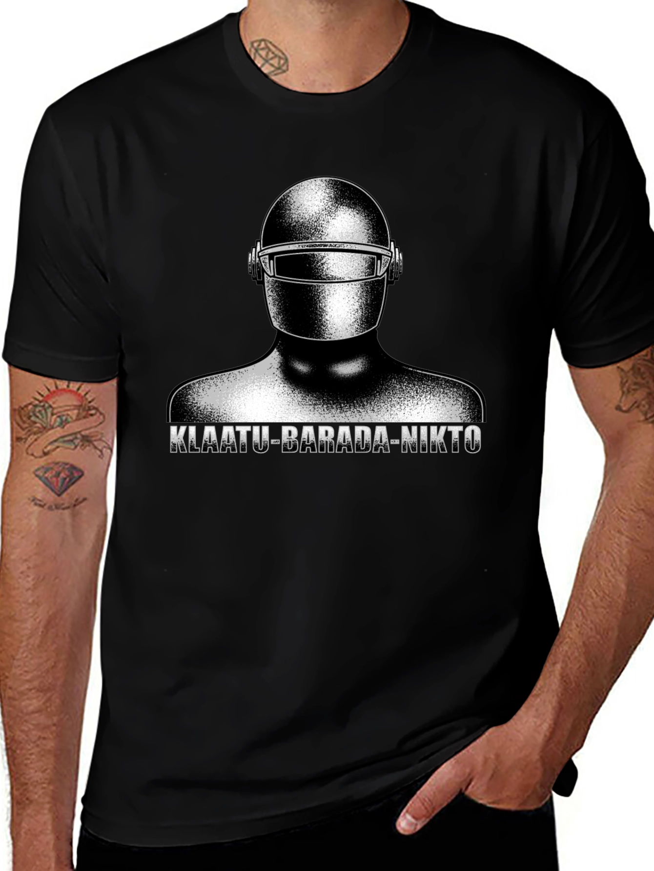 Klaatu Barada Nikto T-Shirt - Sci-Fi Robot Design
