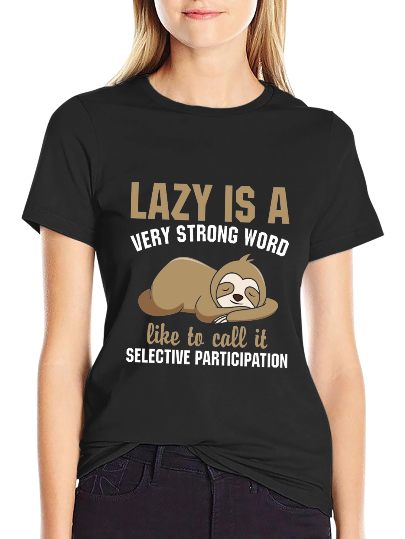 Lazy Sloth Graphic Tee - Funny & Comfortable