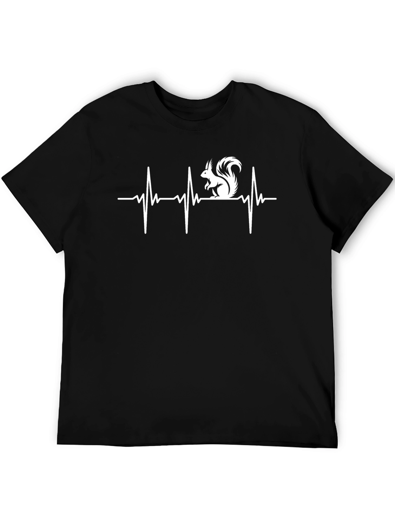 Squirrel Heartbeat T-Shirt - Black Graphic Tee