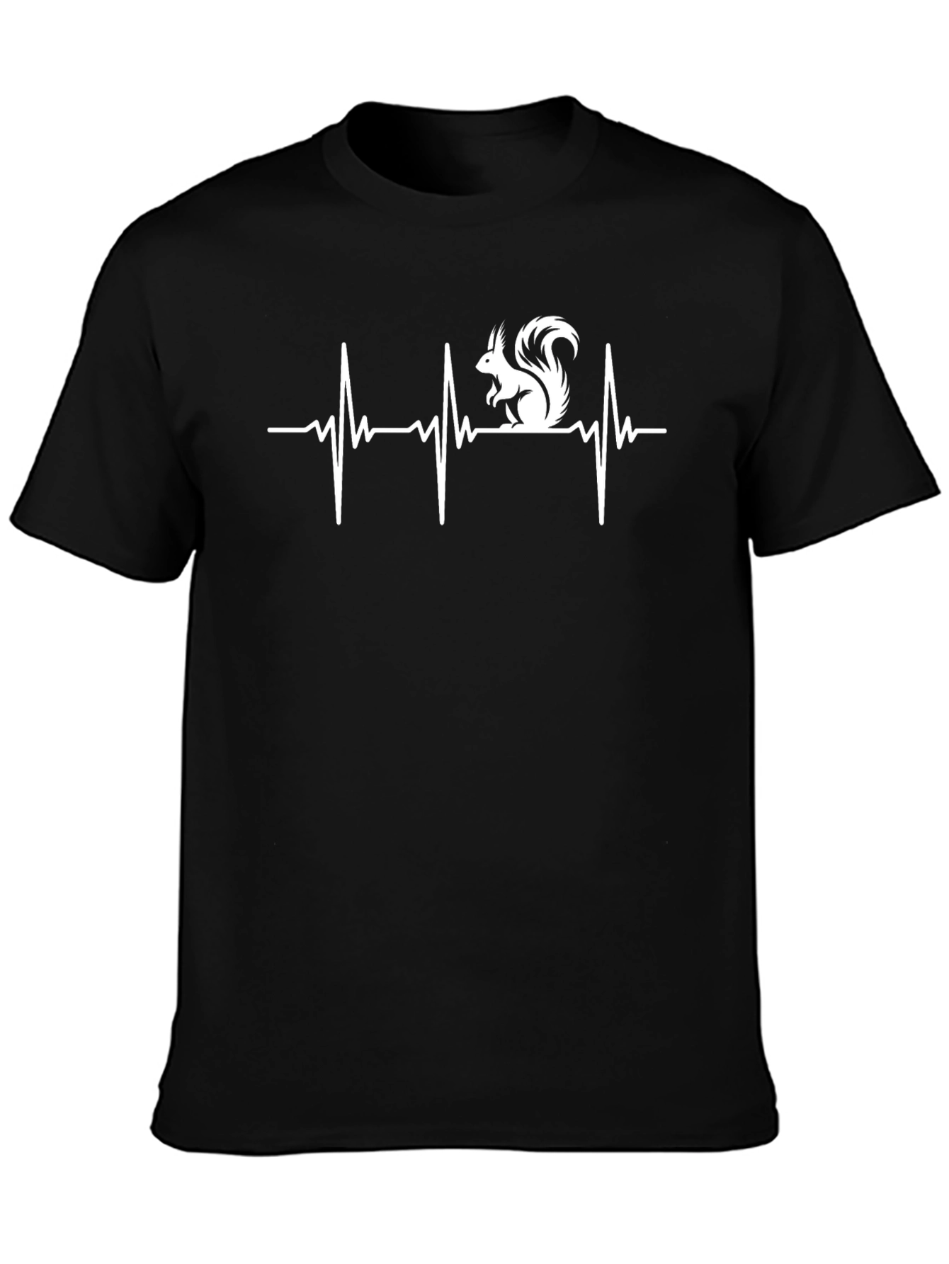 Squirrel Heartbeat T-Shirt - Black Graphic Tee