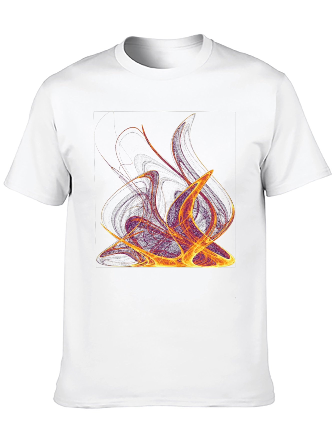 Abstract Flames Graphic Black T-Shirt
