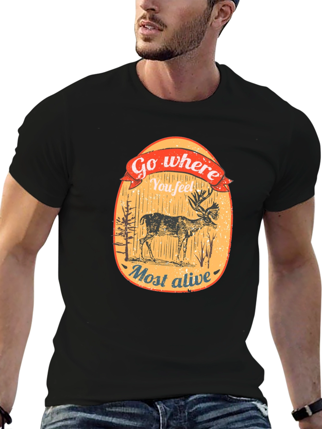 Go Where You Feel Most Alive Deer Graphic Tee