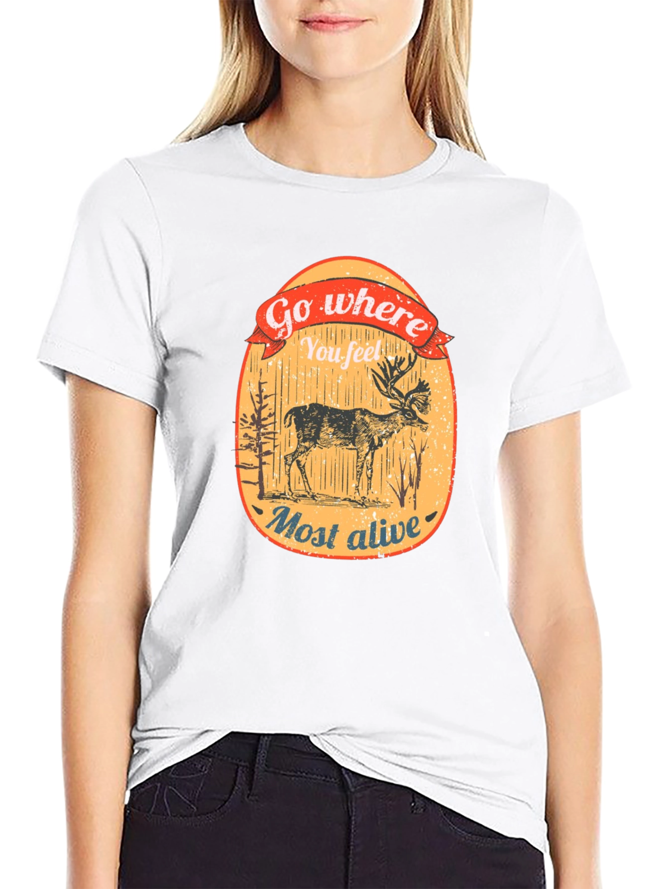 Go Where You Feel Most Alive Deer Graphic Tee