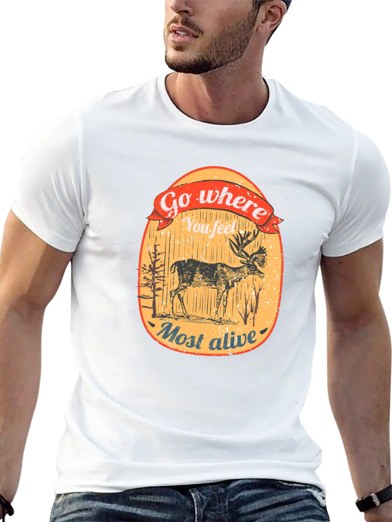 Go Where You Feel Most Alive Deer Graphic Tee