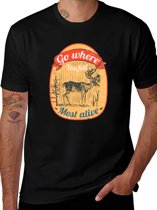 Go Where You Feel Most Alive Deer Graphic Tee