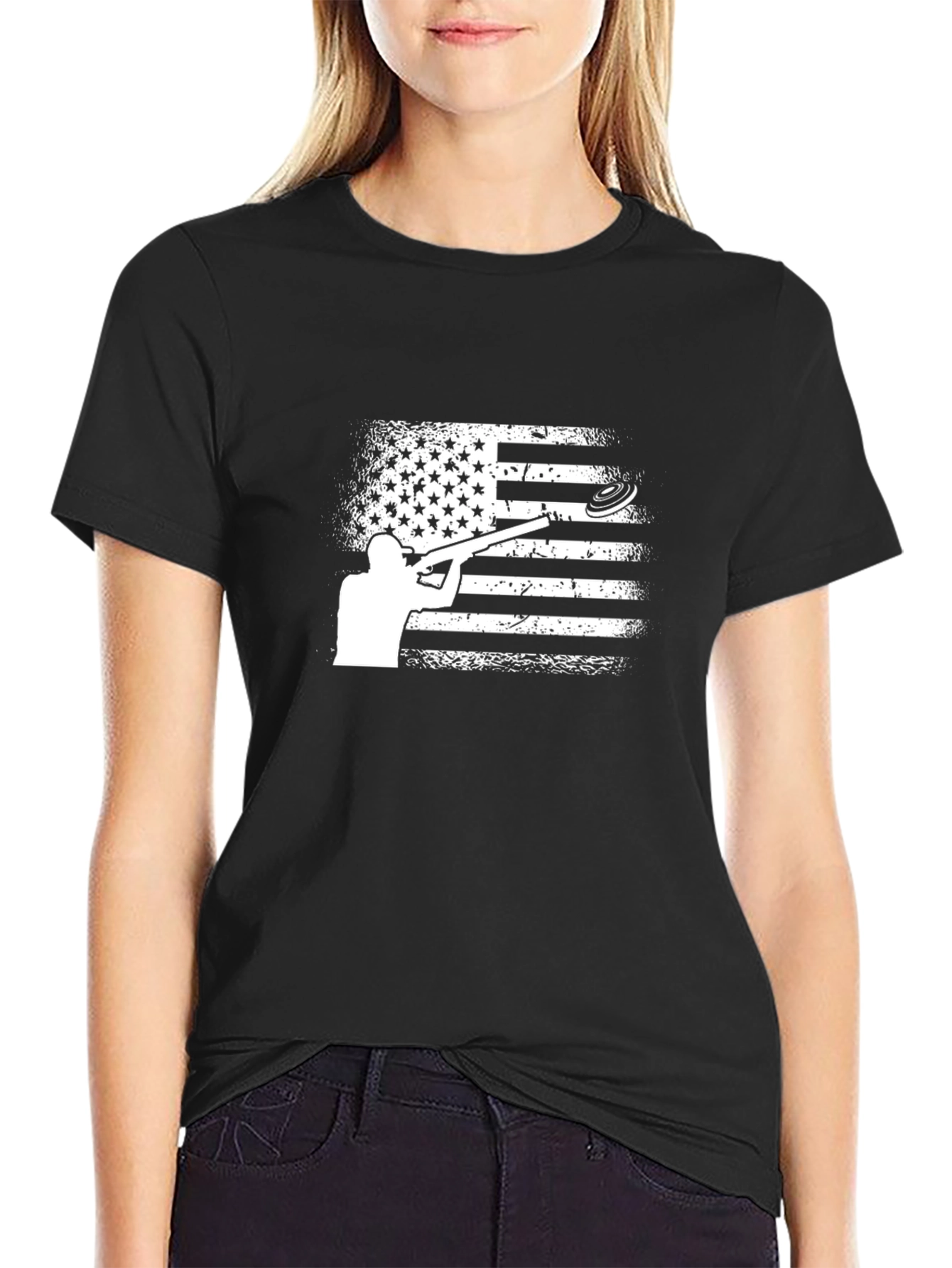 American Flag Clay Shooting T-Shirt