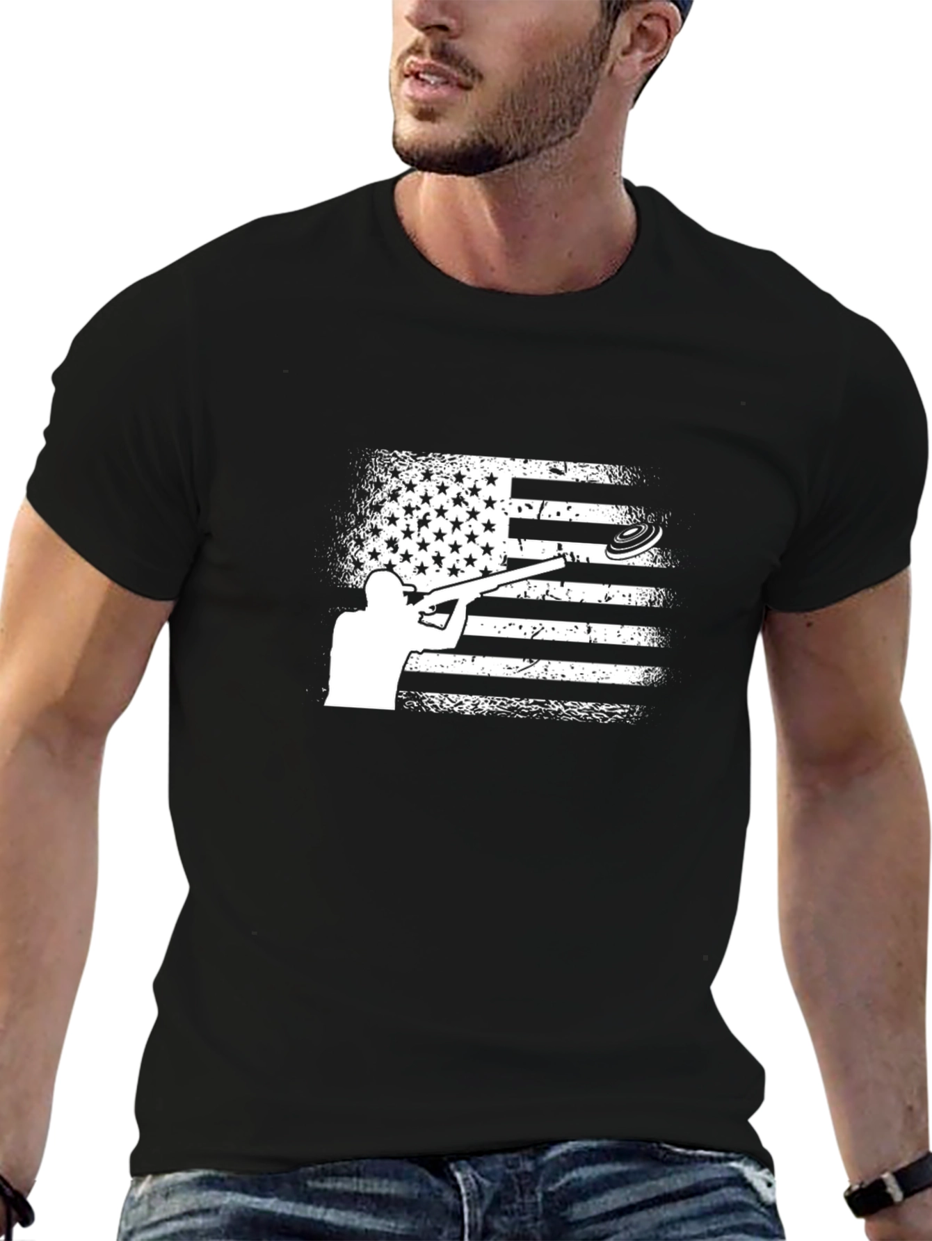 American Flag Clay Shooting T-Shirt