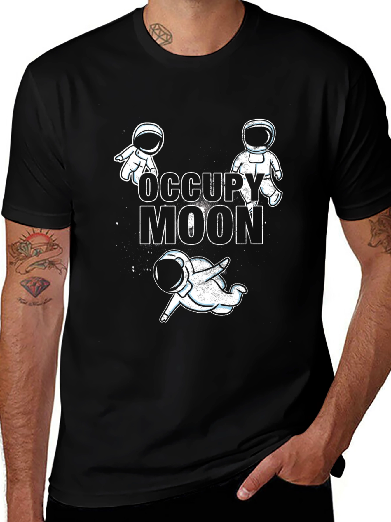 Occupy Moon Graphic T-Shirt - Space Adventure Tee