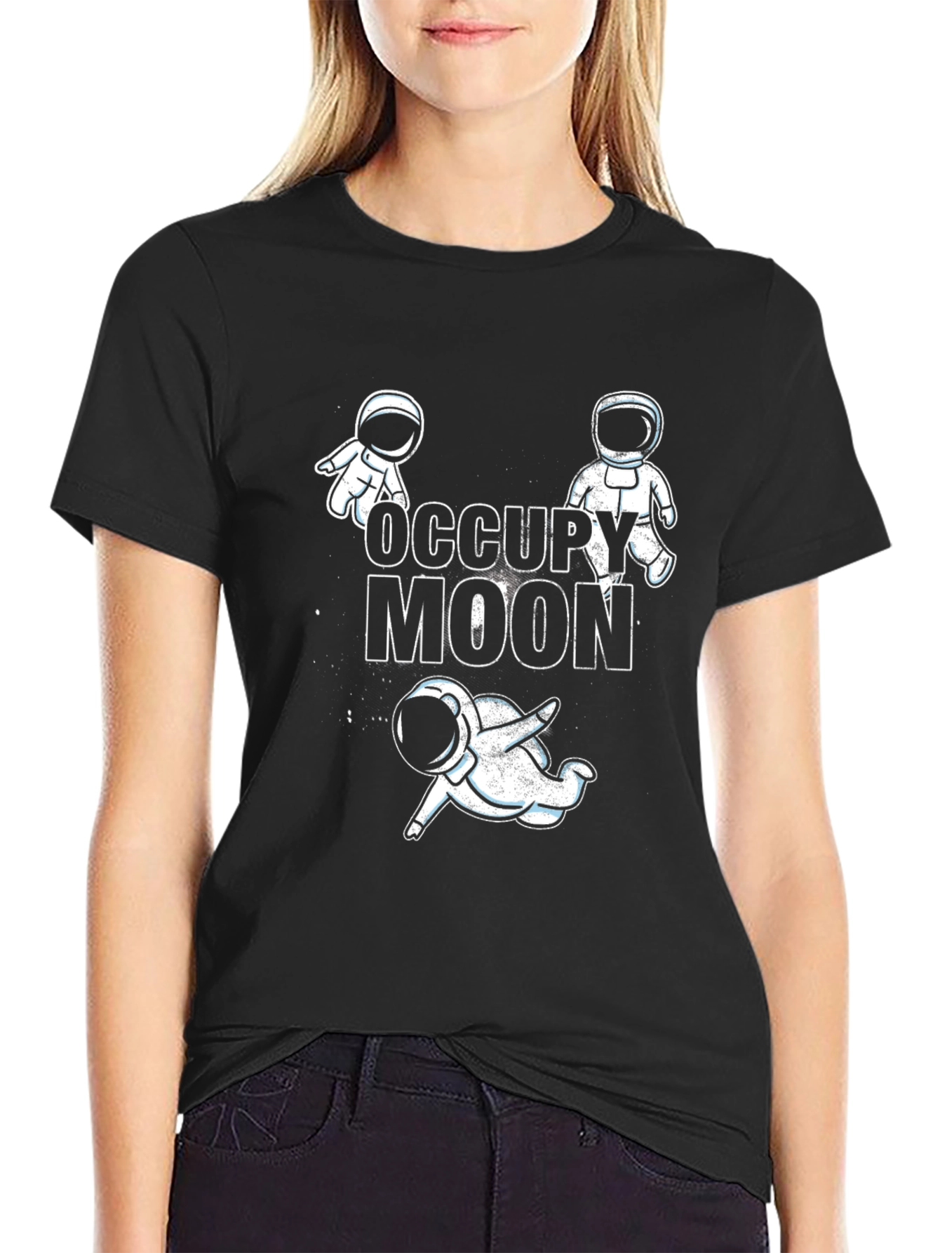 Occupy Moon Graphic T-Shirt - Space Adventure Tee