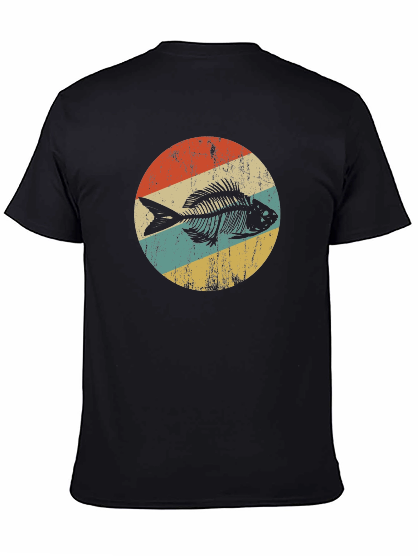 Retro Fish Skeleton Graphic T-Shirt