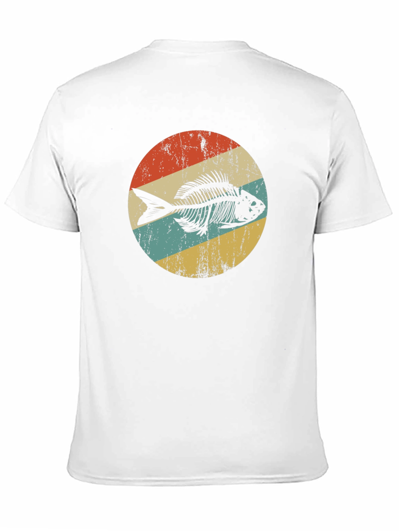 Retro Fish Skeleton Graphic T-Shirt