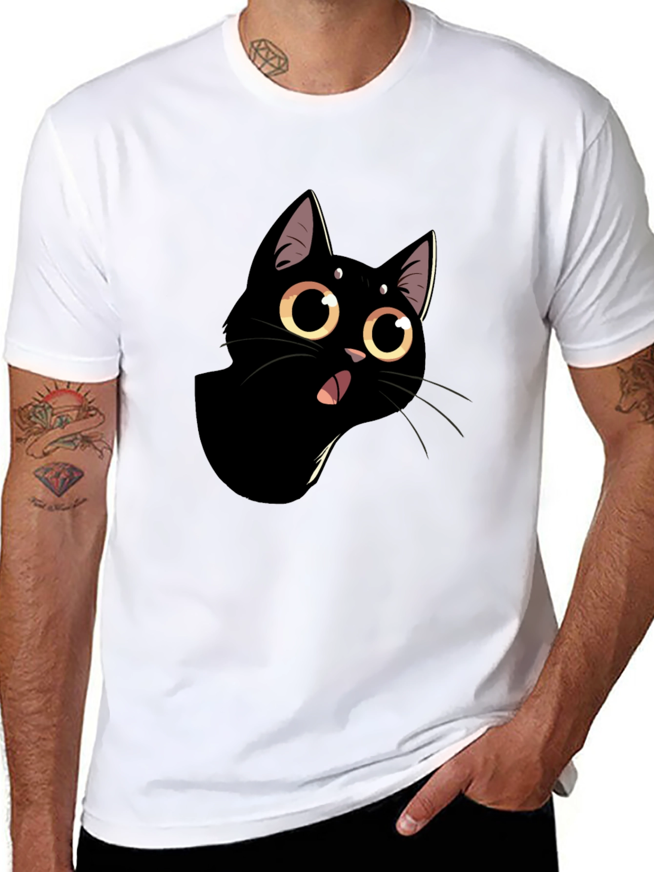 Funny Black Cat Graphic Tee
